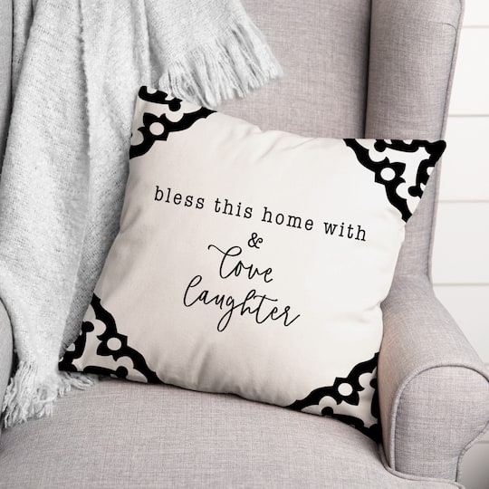 Bless this Home with Love & Laughter Indoor/Outdoor Pillow